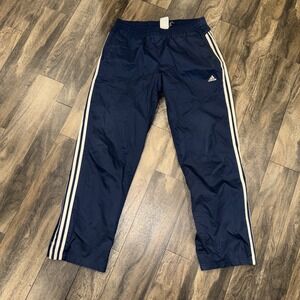 Vintage Adidas Climalite Mesh Lined Track Pants 3-Stripes Navy Blue Men's L